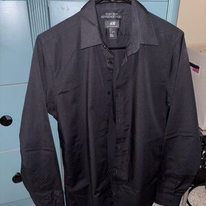 H&M Men's Elegant Black Dress Shirt